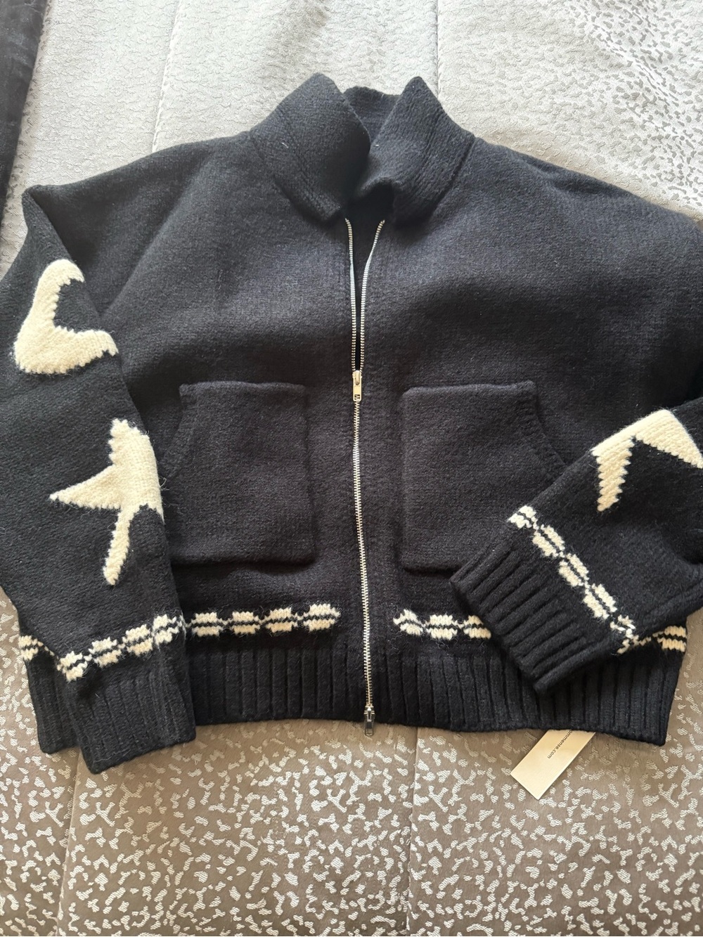 Commense Double-Zip Pockets Lapel Cardigan - Picture 7 of 14